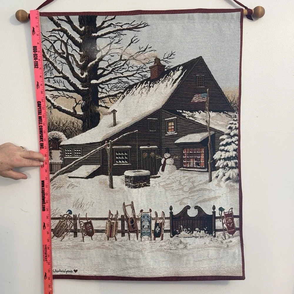 Cocoa‎ at the Copperfields Wall Hanging Tapestry w/ Wood Rod by Charles Wysocki